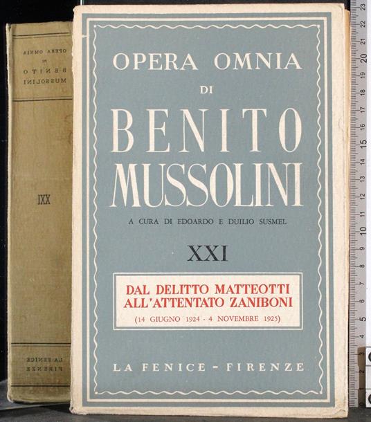 Opera Omnia di Benito Mussolini. Vol XXI - copertina