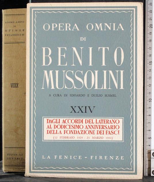 Opera Omnia di Benito Mussolini. Vol XXIV - copertina