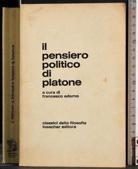 Il pensiero politico di platone - Francesco Adorno - copertina