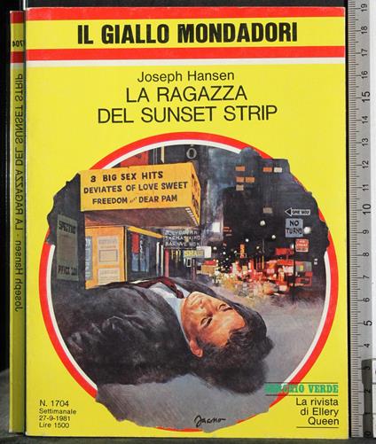 ragazza del Sunset strip - Joseph Hansen - copertina