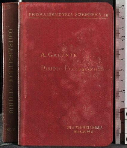 Manuale di diritto ecclesiastico - Andrea Galante - copertina