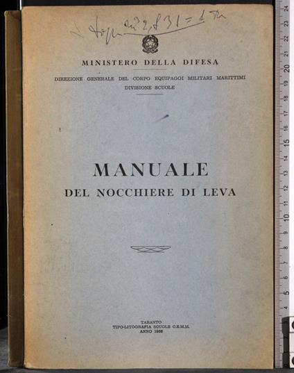 Manuale del nocchiere di leva - G. Valerio Catullo - copertina