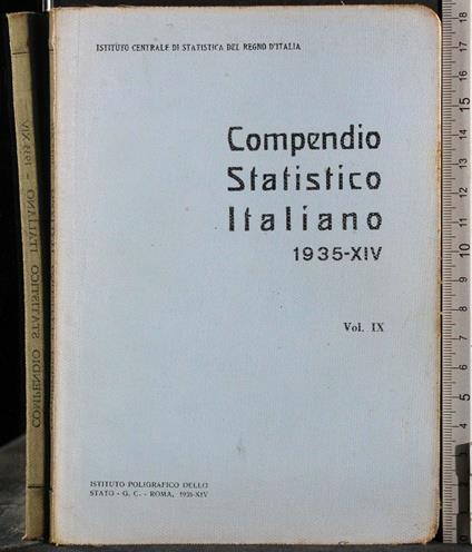 Compendio statistico italiano 1935-XIV. Vol IX - G. Valerio Catullo - copertina