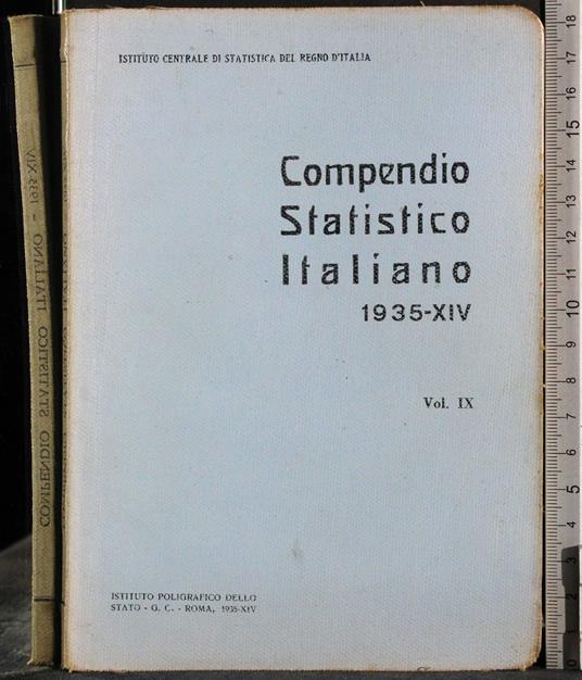 Compendio statistico italiano 1935-XIV. Vol IX - G. Valerio Catullo - copertina