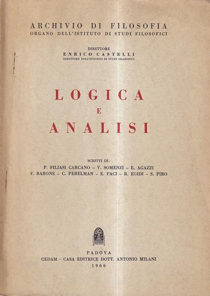Logica e analisi - copertina