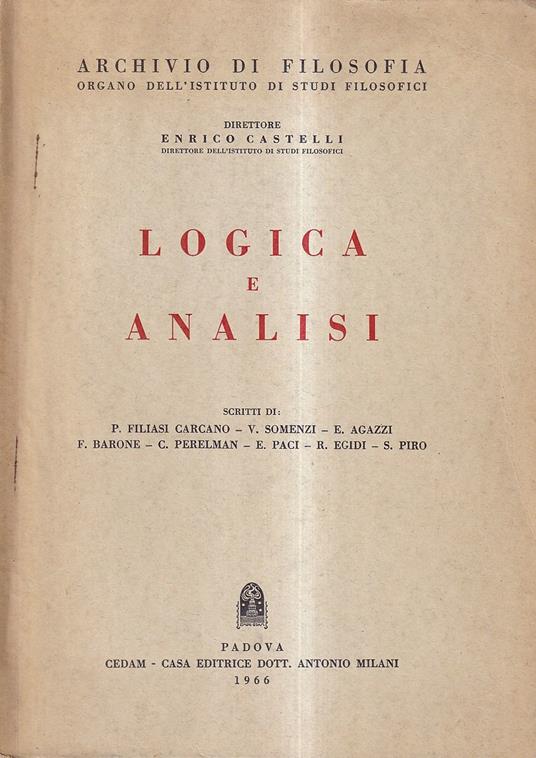 Logica e analisi - copertina