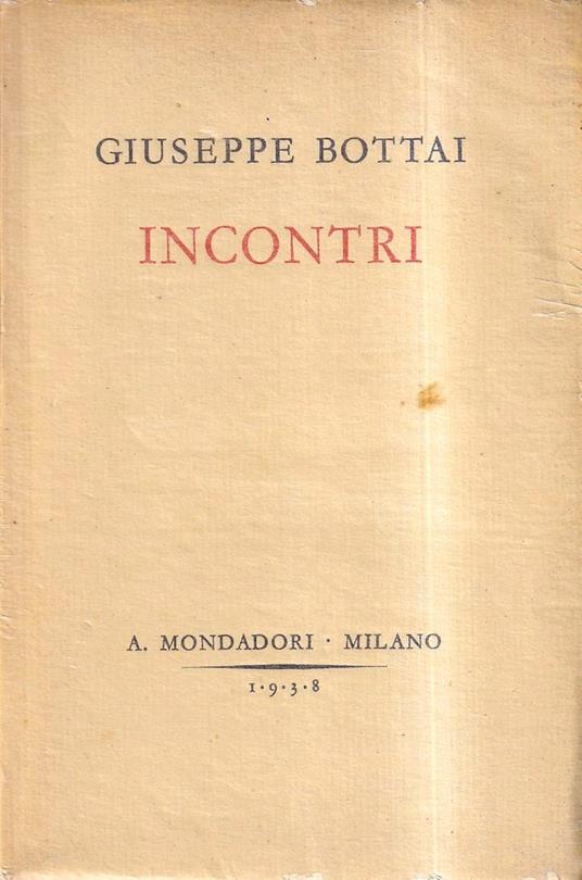 Incontri - Giuseppe Bottai - copertina