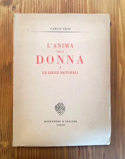 L' anima della donna e le leggi naturali - Carlo Cei - copertina