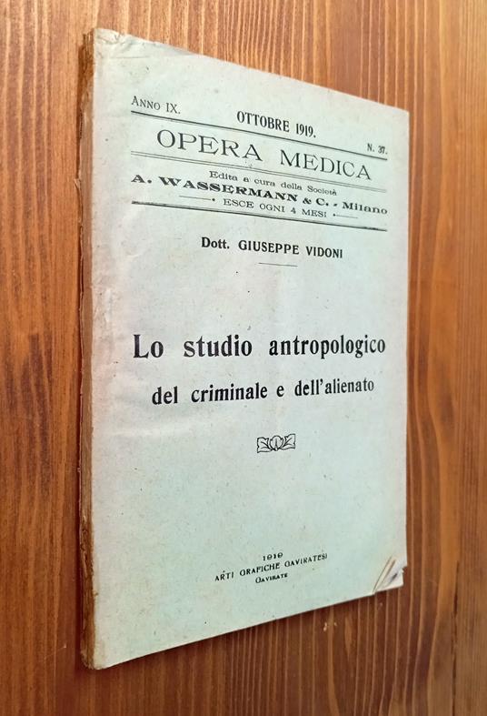 Lo studio antropologico del criminale e dell'alienato - Giuseppe Viani - copertina