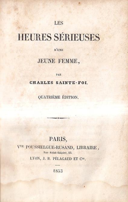 Les heures sérieuses d'une jeune femme - copertina