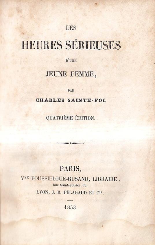Les heures sérieuses d'une jeune femme - copertina