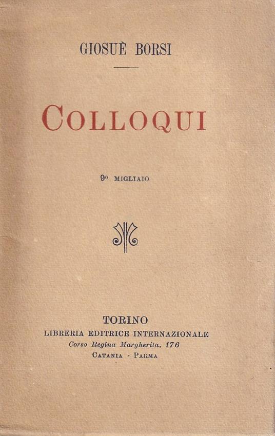 Colloqui - Giosuè Borsi - copertina