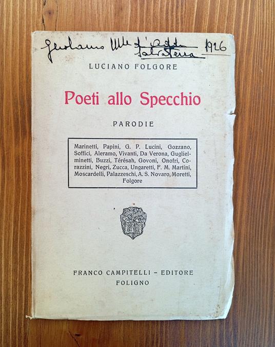 Poeti allo specchio. Parodie - Luciano Folgore - copertina