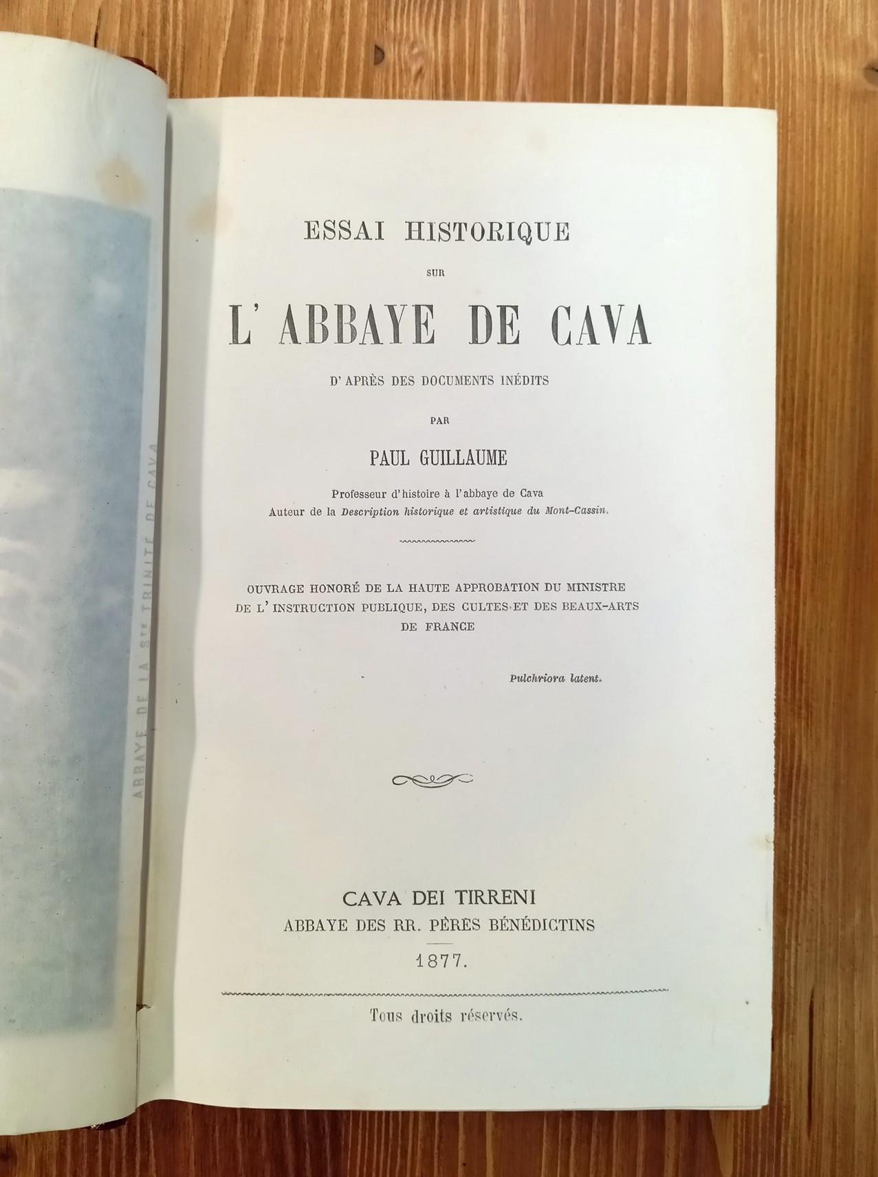 Essai historique sur l'Abbaye de Cava d'après des documents inédits