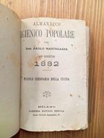 Almanacco igienico popolare - Anno XVII, 1882: Piccolo dizionario della cucina