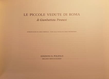 Le piccole vedute di Roma di Giambattista Piranesi - copertina