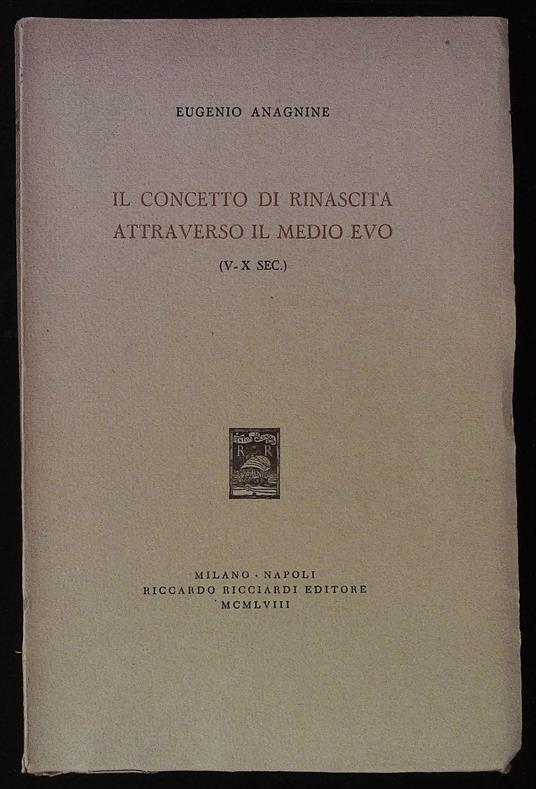 Il concetto di rinascita attraverso il Medio Evo (V-X sec.) - copertina