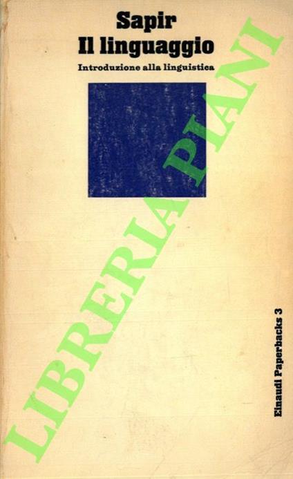 Il linguaggio. Introduzione alla linguistica - Edward Sapir - copertina
