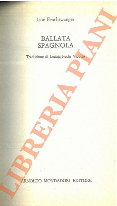 Ballata spagnola - Lion Feuchtwanger - copertina