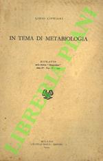 In tema di metabiologia.