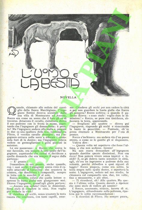 L' uomo e la bestia - Mario Puccini - copertina