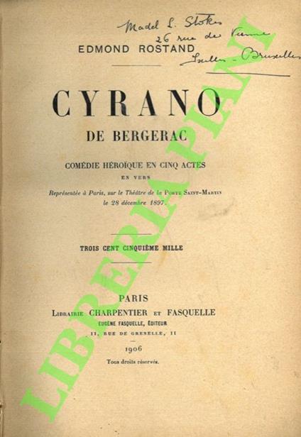 Cyrano de Bergerac - Edmond Rostand - copertina