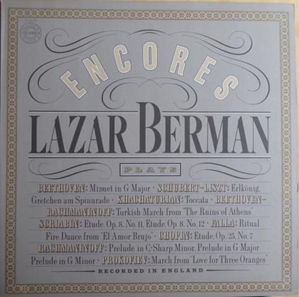 Encores - Vinile LP di Lazar Berman