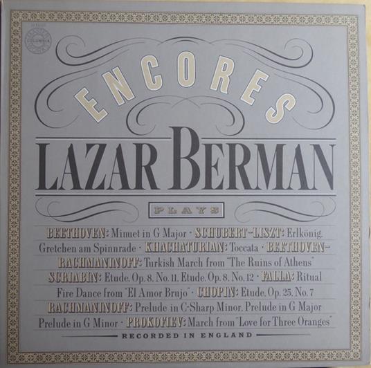 Encores - Vinile LP di Lazar Berman