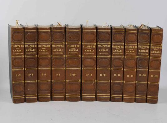 Annali dell'agricoltura del Regno d'Italia… contenenti fatti, osservazioni, e memorie sopra tutte le parti dell'economia campestre - Filippo Re - copertina