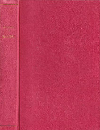 Discorsi - Benito Mussolini - copertina