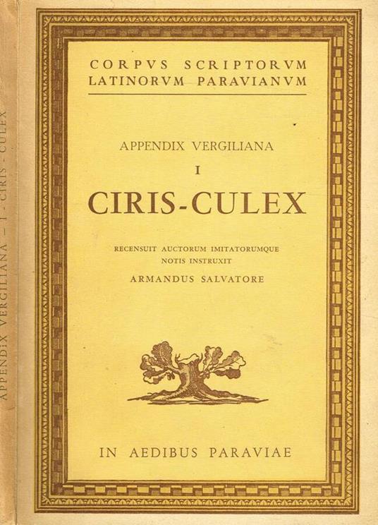 APPENDIX VERGILIANA. CIRIS-CULEX - Enrico Onufrio - copertina