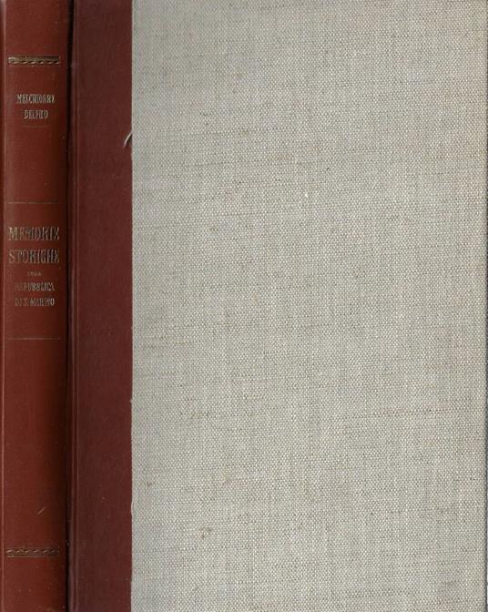 Memorie storiche della Repubblica di San Marino - Melchiorre Delfico - copertina