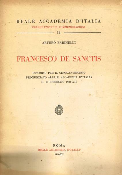 Francesco De Sanctis - Arturo Farinelli - copertina