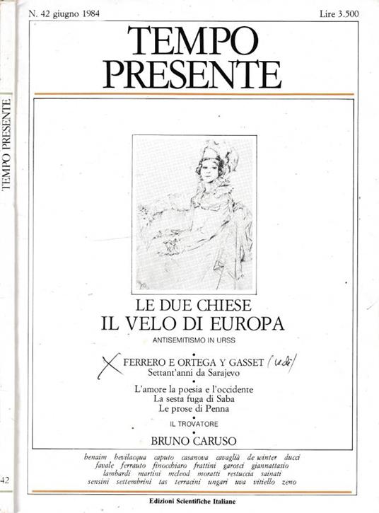 Tempo presente n 42, giugno 1984 - Angelo G. Sabatini - copertina