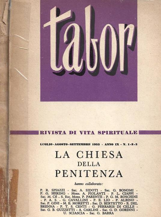 Tabor. N. 1-2-3, luglio-agosto-settembre 1955. La chiesa della penitenza - copertina