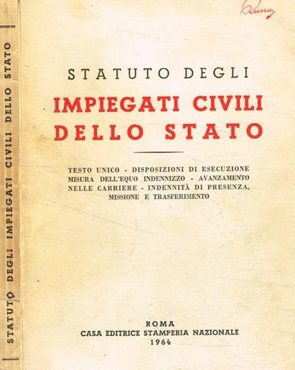Statuto degli impiegati civili dello Stato - copertina
