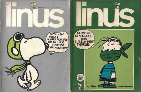 Linus. Anno VII - 1971 - N. 73 (Aprile), N. 81 (Dicembre) - copertina