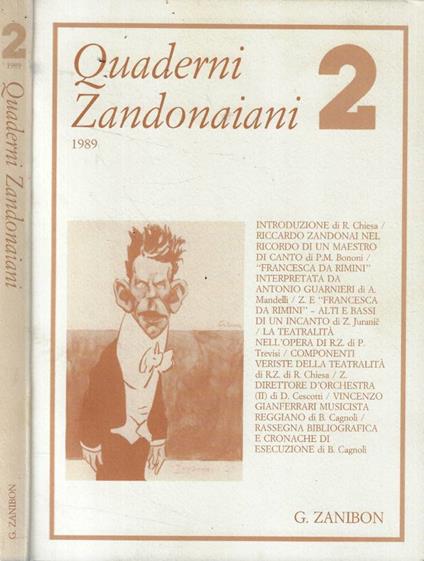 Quaderni Zandonaiani 2-1989 - copertina