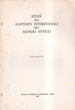 Studi sui rapporti interstatali nel mondo antico