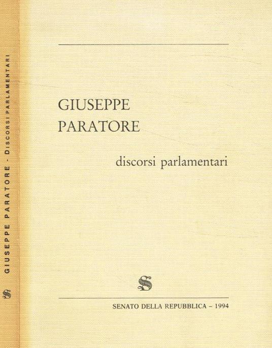 Discorsi parlamentari - Giuseppe Paratore - copertina