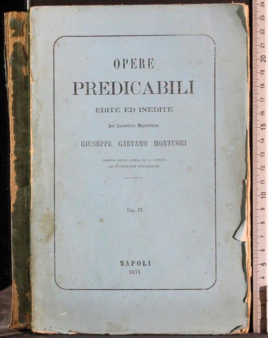 Opere Predicabili. Vol Iv - copertina