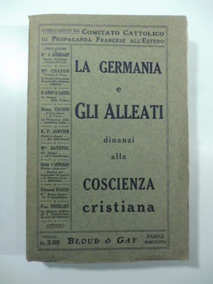 La Germania e gli alleati dinanzi alla coscienza cristiana - copertina