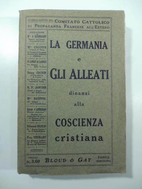 La Germania e gli alleati dinanzi alla coscienza cristiana - copertina