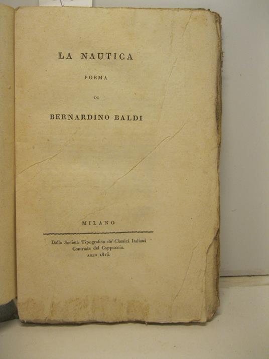 La nautica. Poema - Bernardino Baldi - copertina