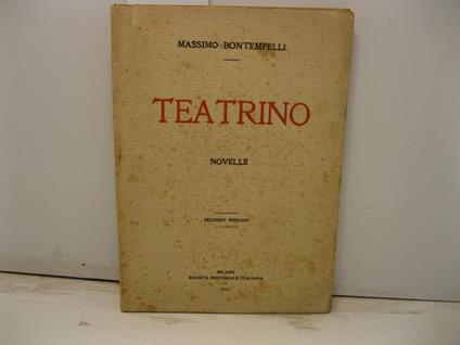 Teatrino. Novelle - Massimo Bontempelli - copertina