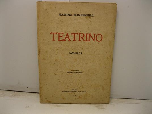 Teatrino. Novelle - Massimo Bontempelli - copertina