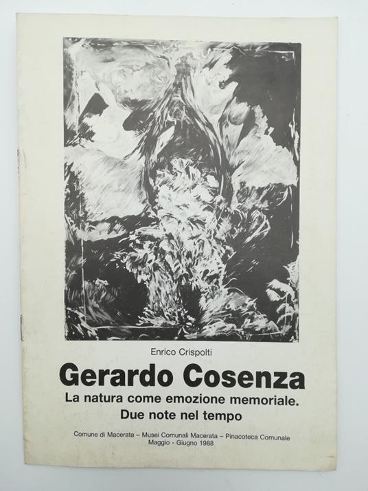 Gerardo Cosenza. La natura come emozione memoriale. Due note nel tempo - Enrico Crispolti - copertina