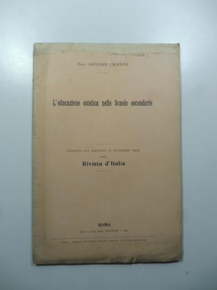 L' educazione estetica nelle Scuole secondarie - Giovanni Crocioni - copertina