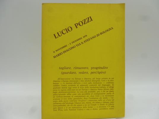 Lucio Pozzi Mario Diacono, Bologna, 1978 - Mario Diacono - copertina