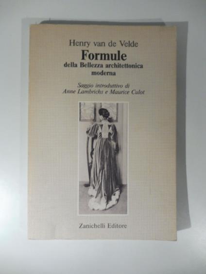 Formule della bellezza architettonica - Henry Van De Velde - copertina